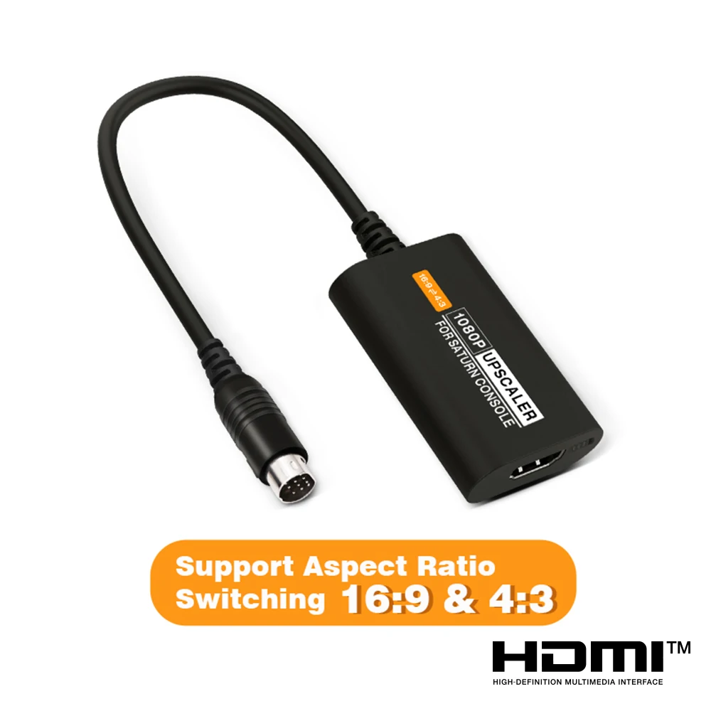 Upskaler HDMI 1080p ™   Adapter do SEGA Saturn z przejściem na format 4:3/16:9, konwerter wejścia S-video do konsoli Satrun. — zdjęcie produktu 5