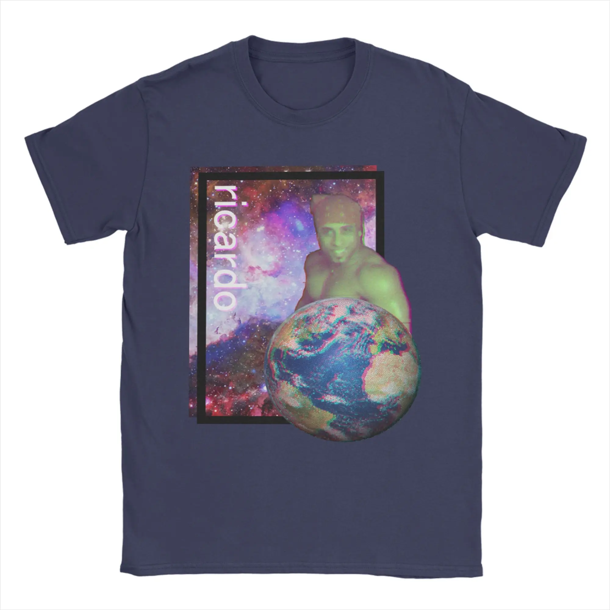 Ricardo Milos Interstellar T-Shirts for Men Aesthetic Vaporwave Harajuku 100% Cotton Tees Crew Neck T Shirt Printing Clothing