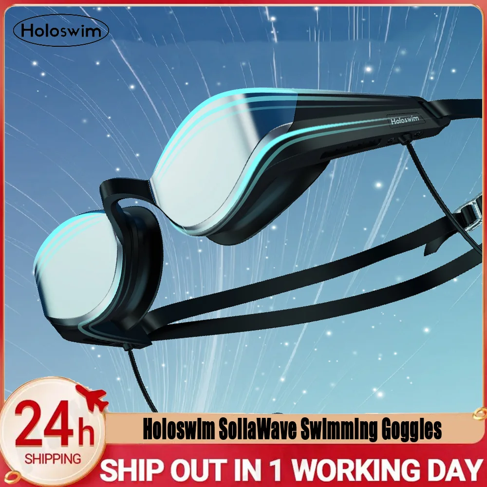 Holoswim SollaWave Smart Audio Swimming Goggles Waterproof Swim Glasses Data Visualization for Fitness Training