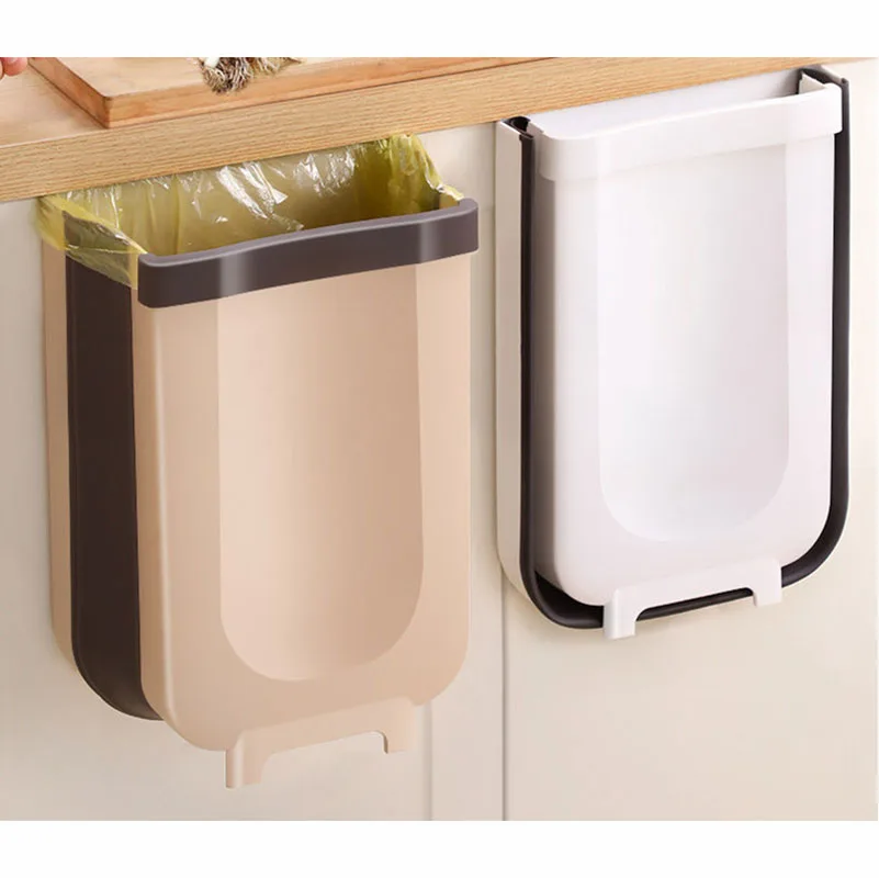 1PC foldable trash bin Kitchen hanging foldable trash bin suitable for cabinets/bathrooms/bedrooms/offices/camping