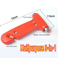 1PC 3-in-1 Solid Safety Hammer - Emergency Escape Tool for Car/Home, Window Breaker & Seatbelt Cutter Non-Slip Grip