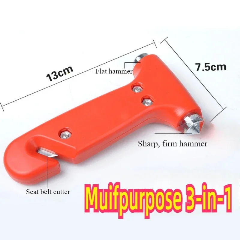 1PC 3-in-1 Solid Safety Hammer - Emergency Escape Tool for Car/Home, Window Breaker & Seatbelt Cutter Non-Slip Grip