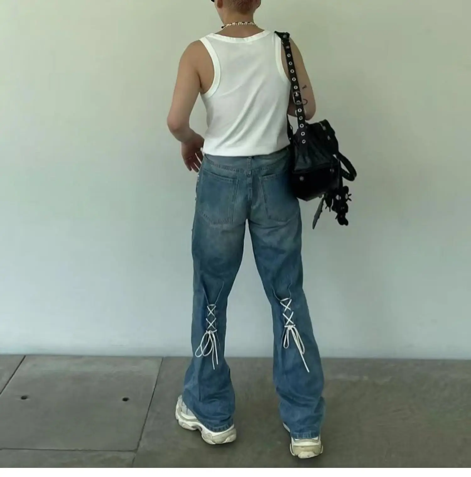 New 25ss Kapital Hirata Style Wash Heavy Industry Rivet Cowboy Gemstone Pants Men Fashion Wide Leg Jeans Hot Seller