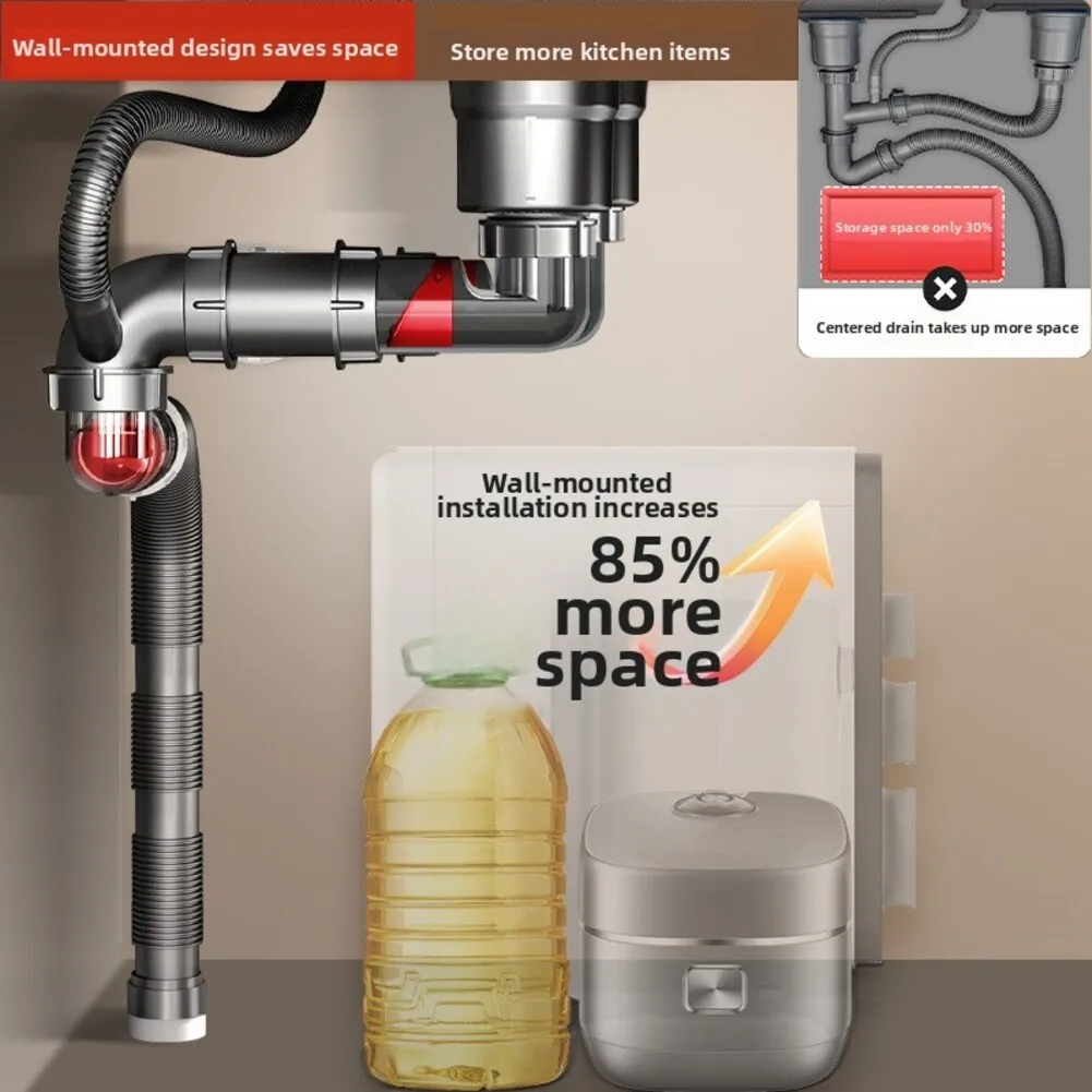 Kitchen Sink Drain Check Valve Sewer Smells and Blocks Using Automatic Gravity-Sealed Flap Mechanism Kitchen Sink