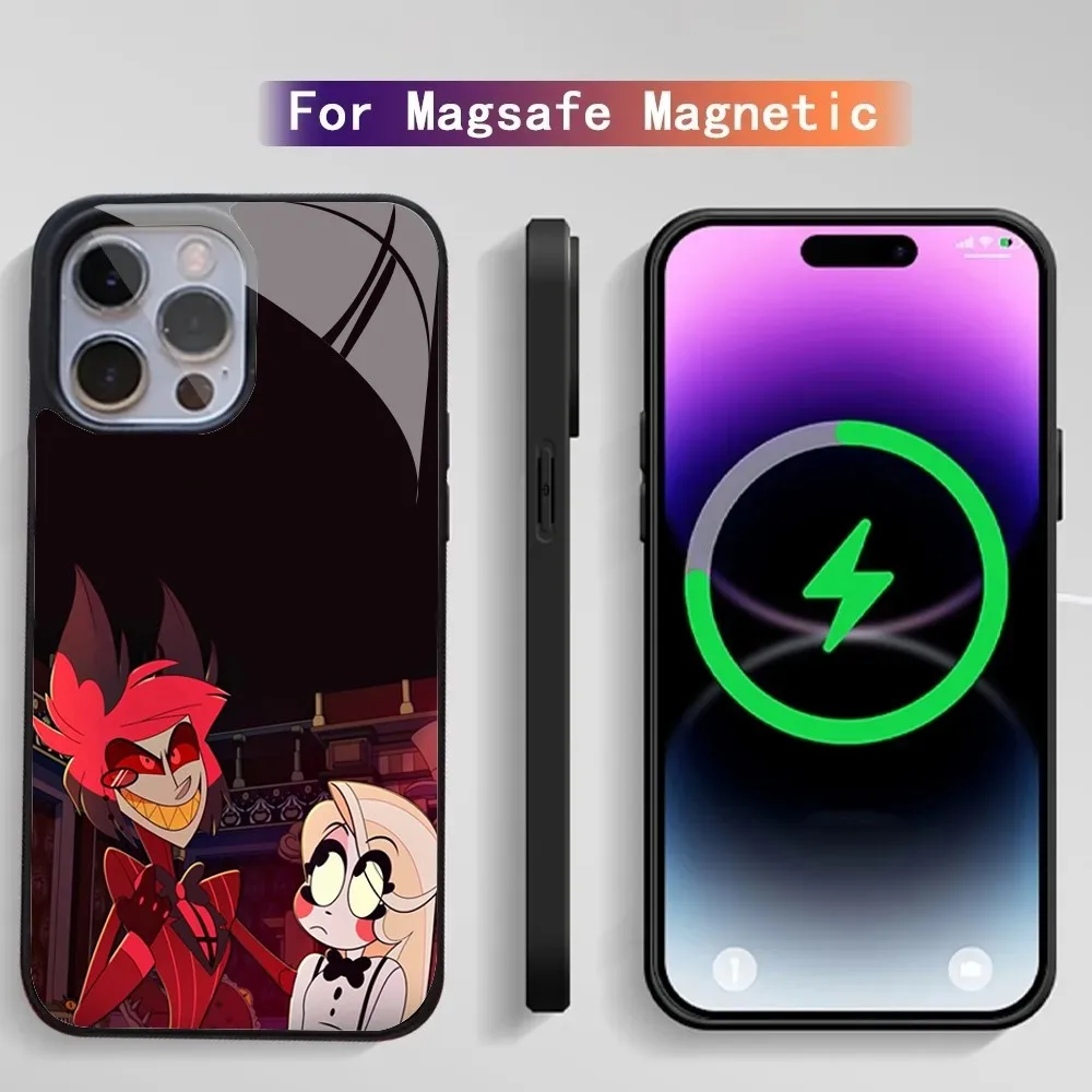 H-Hazbin H-Hotel Phone Case For IPhone 15 14 13 Pro Max 11 12 Mini Alex Mirror For Magsafe Wireless Charging Cover