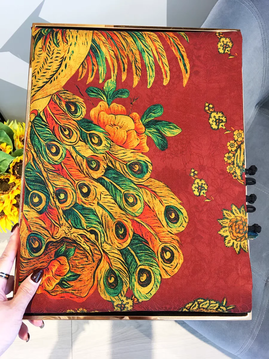 

Chinese style 100% silk embroidery high-end double-sided silk scarf New Hanfu style comfortable and breathable shawl 53X190CM