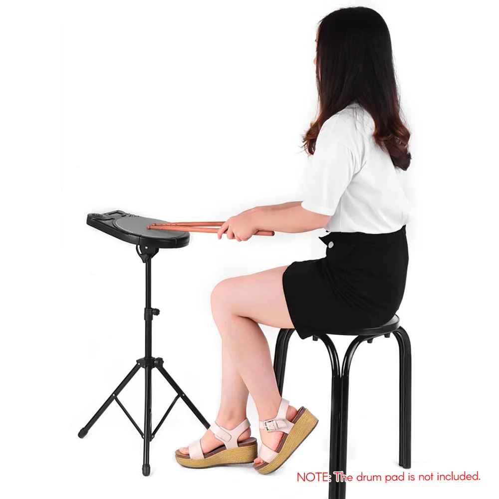 Drum Pad Metal Stand 8mm Screw Connector 46cm-79cm Adjustable Height for 8-10 inch Drum Practice Pad with Carry Bag
