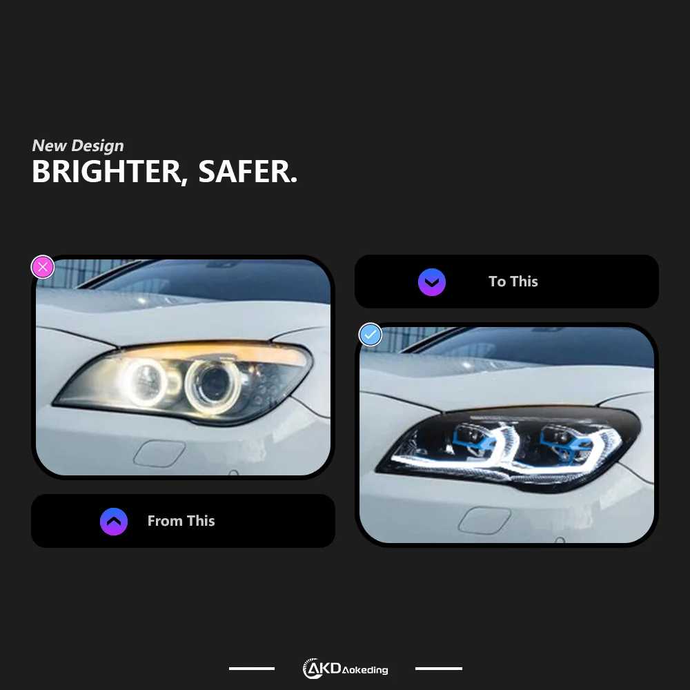 Car Lights For BMW F02 Headlight Projector Lens F01 730i 740i 750i Signal Head Lamp LED Headlights Drl Automotive Accessories