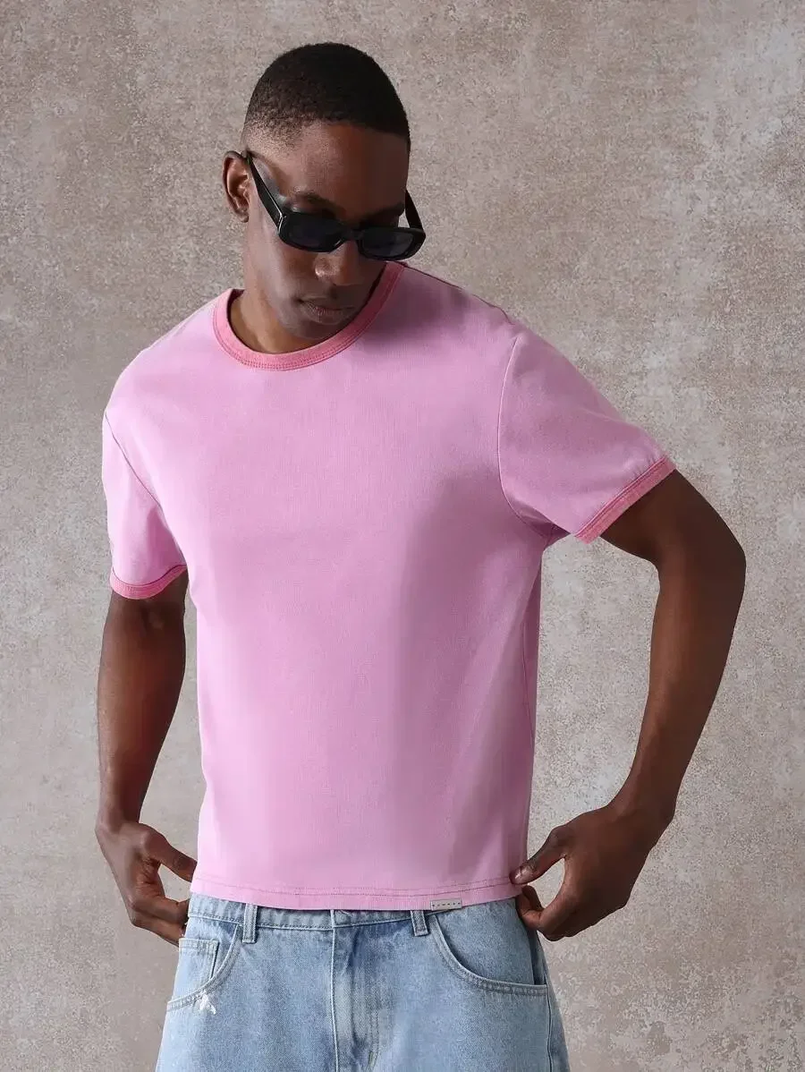 

Cropped Short Sleeve T-Shirt Casual Streetwear Slim Fit Minimalist Athletic Urban Lightweight Breathable Everyday Wear