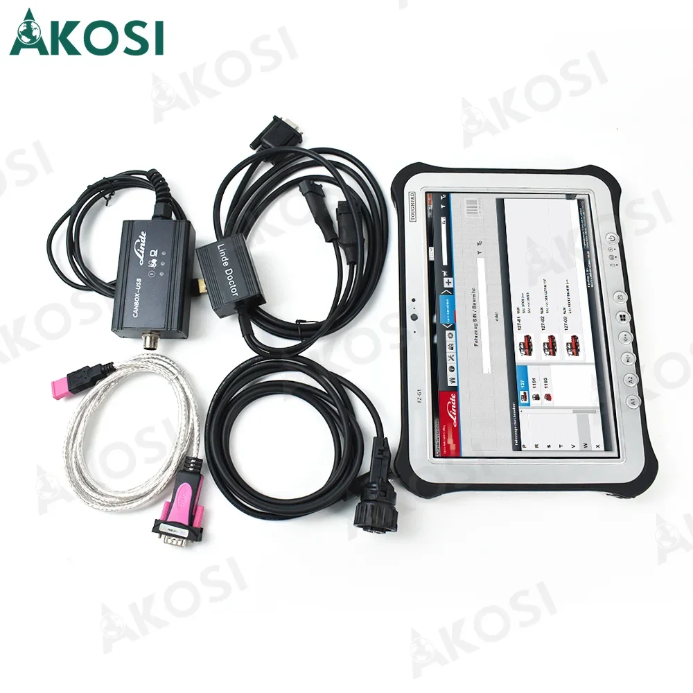 For Linde Canbox USB Doctor Forklift truck Diagnostic Cable linde pathfinder Diagnosis Interface Tool and FZ G1 tablet