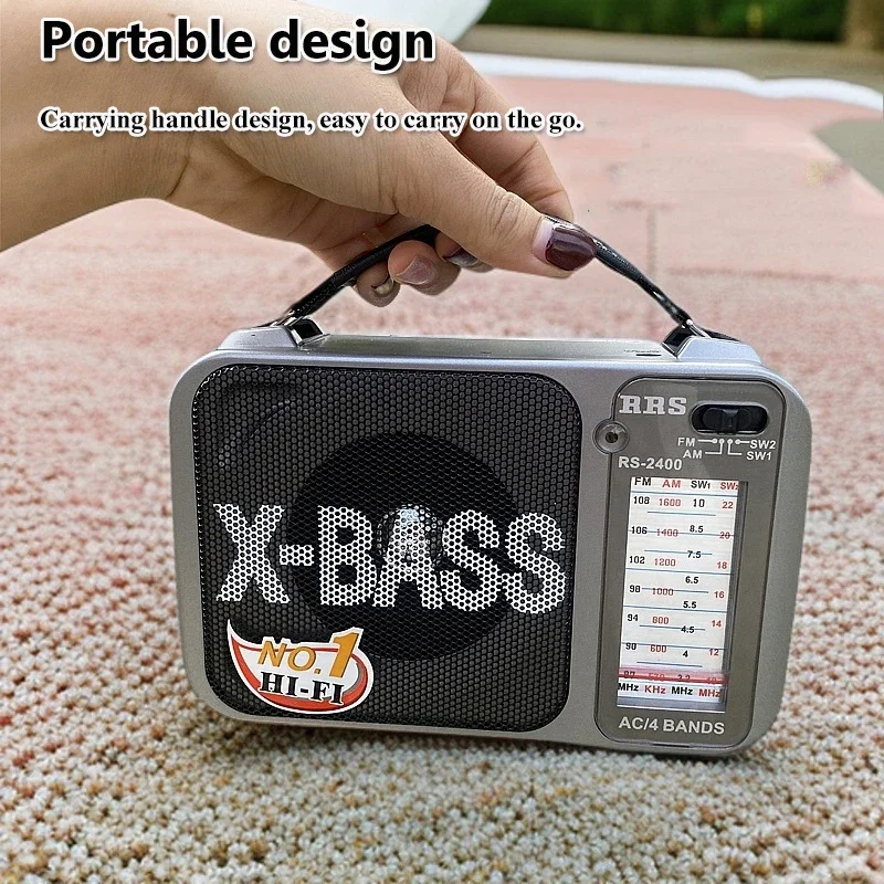 Portable Retro Radio High Sensitivity FM AM SW1-2 Radios Recevier with Retractable Antenna 3.5mm Headphones Jack Support AC 220V