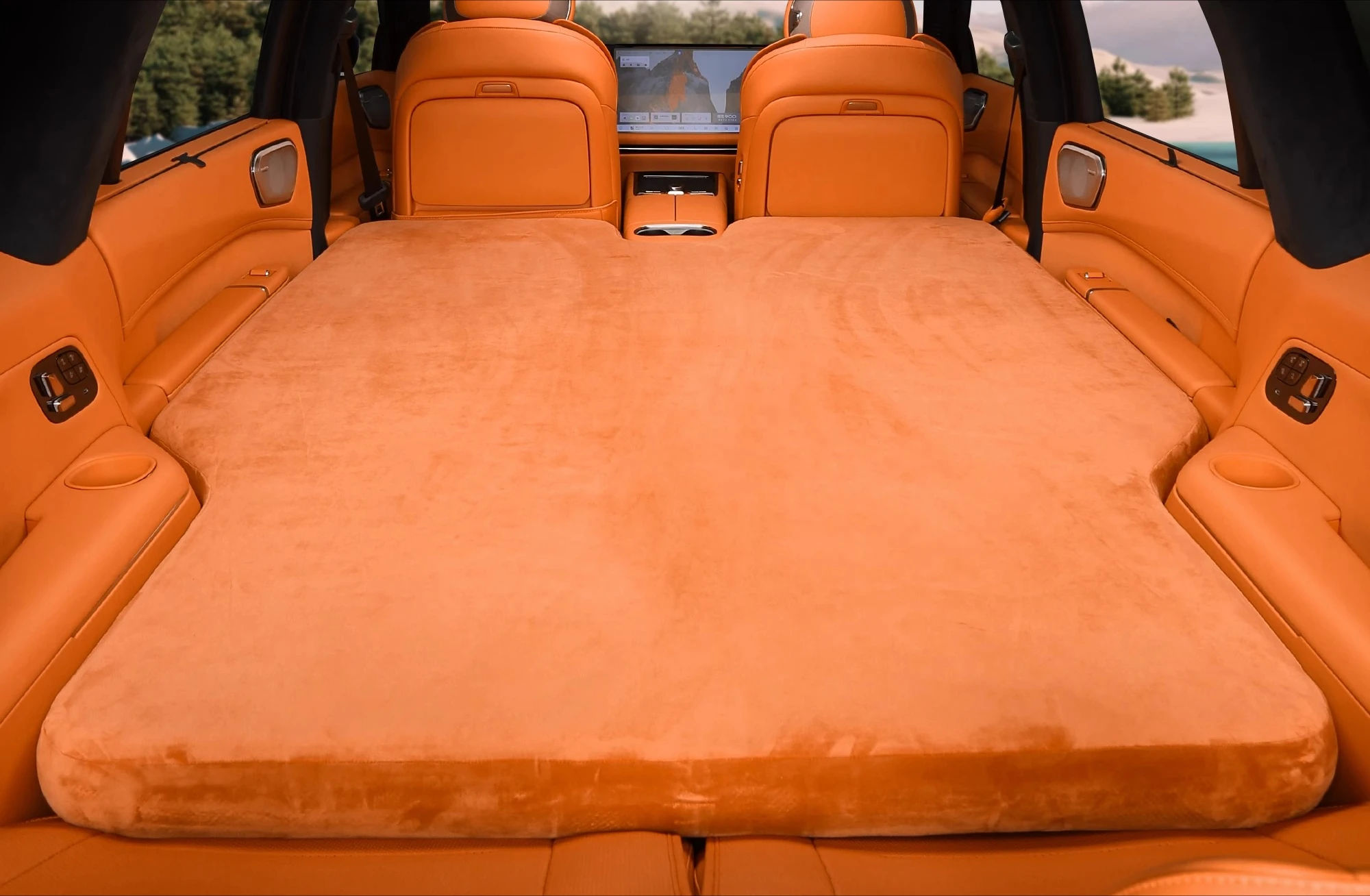 

Car inflatable mattress suede rear sleeping mat