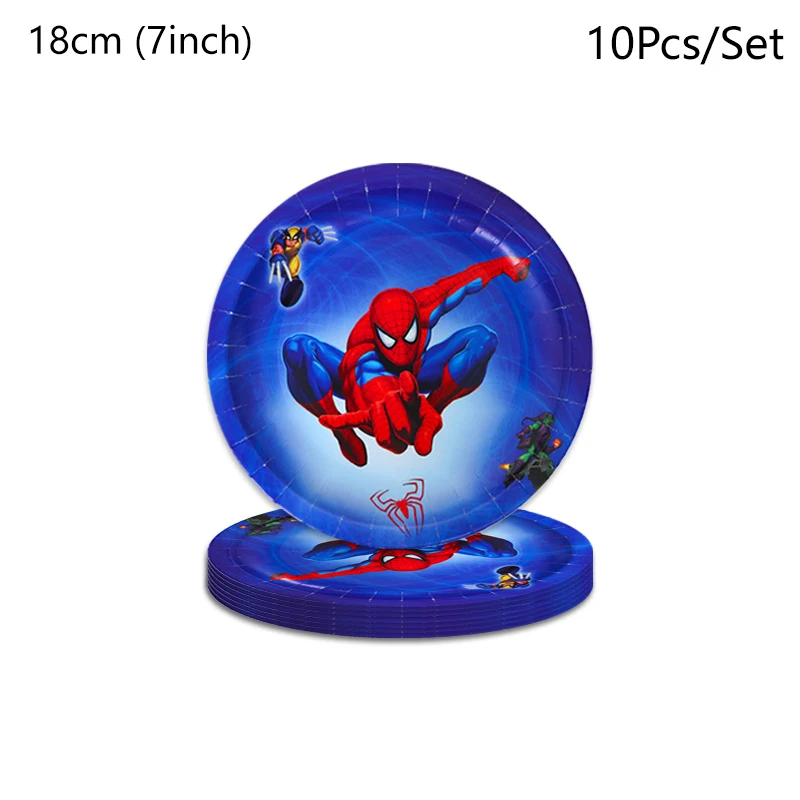 مجموعة أدوات مائدة لحفلات أعياد الميلاد من سبايدر مان، أطباق أكواب، مناديل لتزيين أعياد ميلاد الأطفال للأولاد والبنات