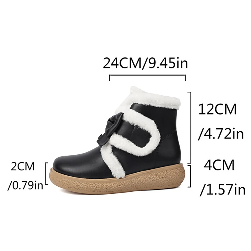 Girseaby Women Ankle Boots Cutout 4cm Heel Flat 2cm Platform Big Size 31 32 33 40 41 42 43 US12 12cm High Party Snow