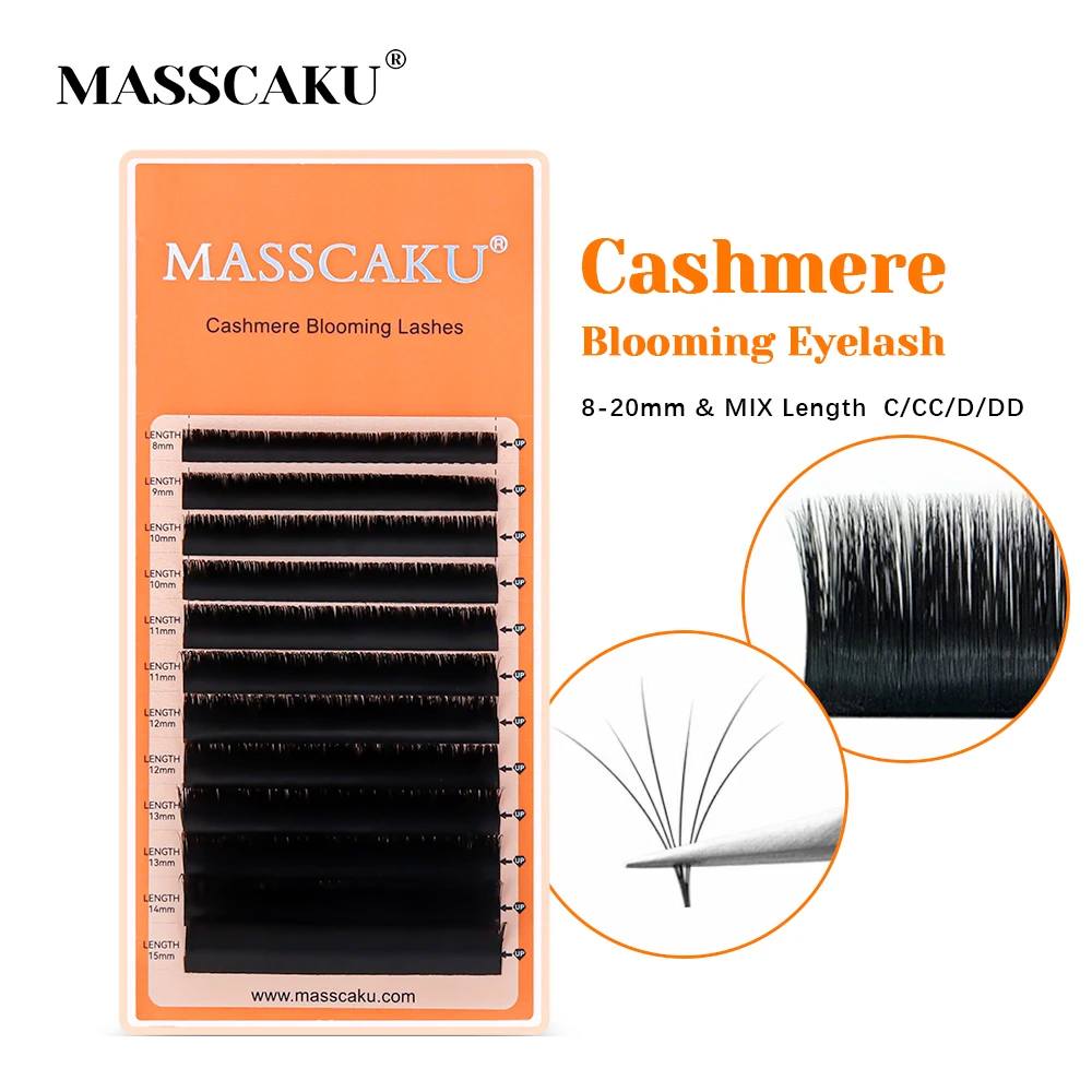 

MASSCAKU Cashmere 1 Second Blooming Eyelashes 3 Mixed Lengths Natural Soft Self-making Flowering Eyelash Extension Makeup Cilios