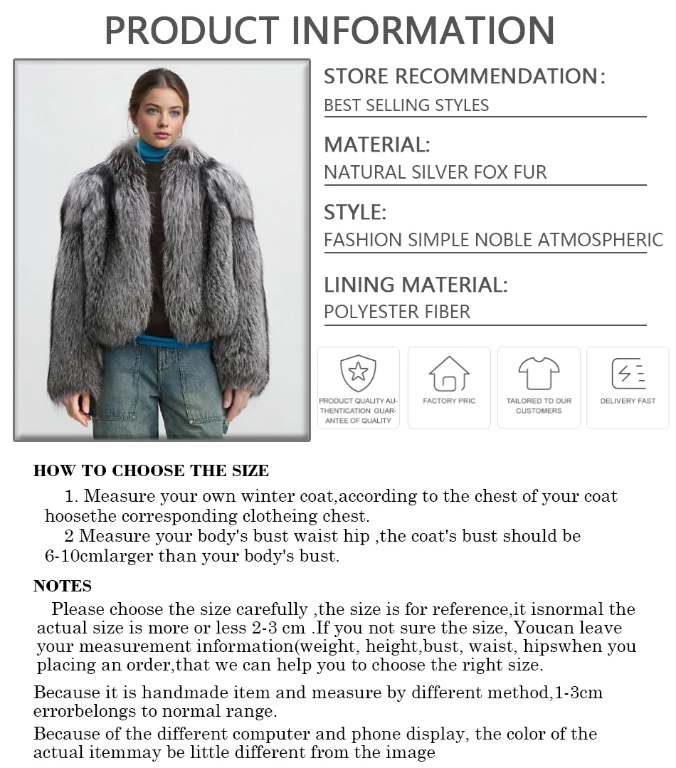 معطف فرو الثعلب الحقيقي للنساء معاطف فرو الثعلب الفضي الطبيعي بالكامل مع ياقة من الفرو الجلدي ملابس خارجية من الفرو الأصلي عالي الجودة