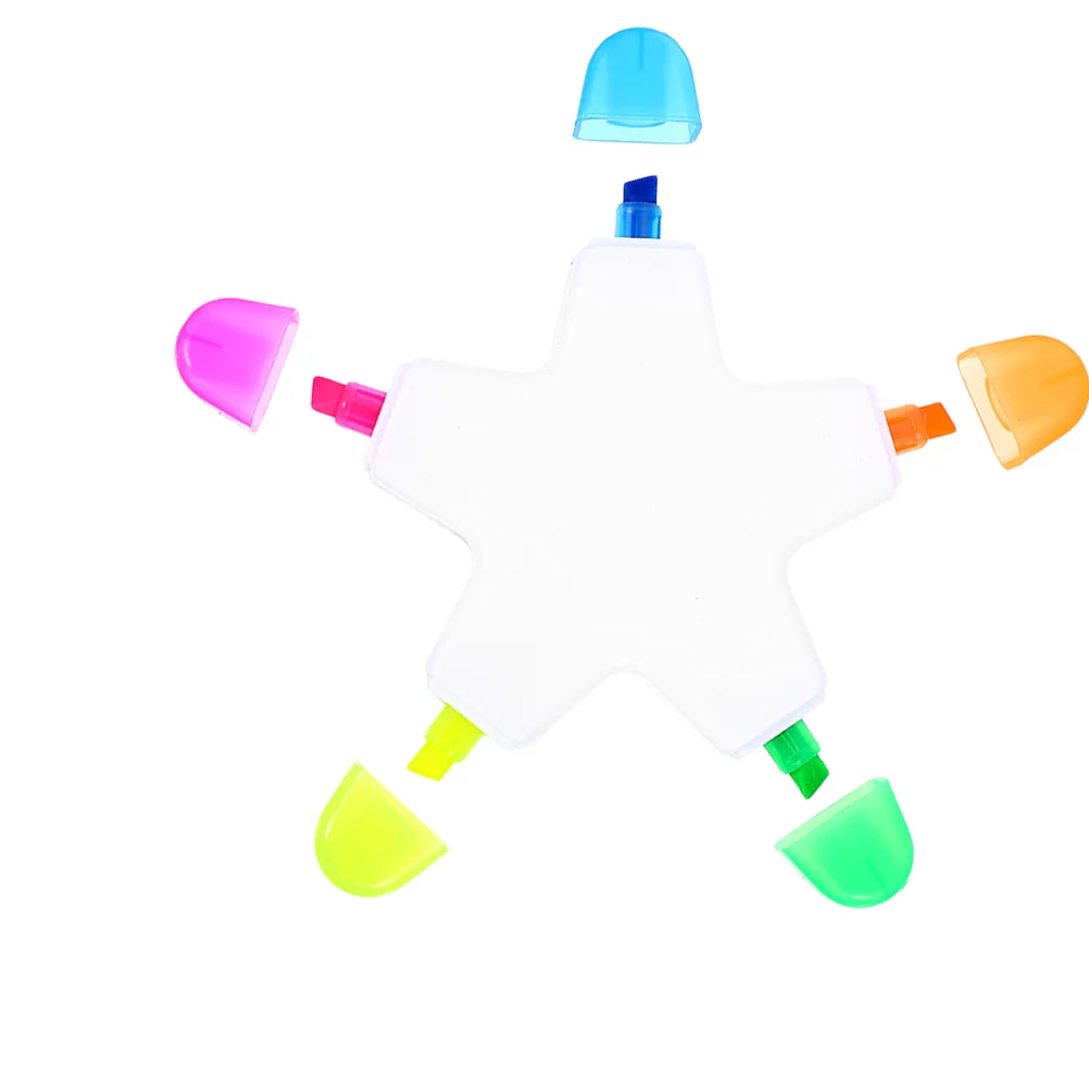 Five-pointed Star Highlighter Mark Pens Colour Pencil Reading Highlighters Plastic Note Marking