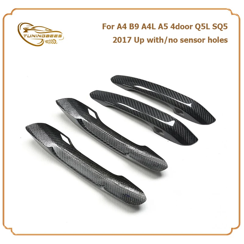 

Full Real Carbon Fiber Door Handle Cover Trim Sticker for Audi A4 B9 A4L A5 4Door Q5L SQ5 2017-ON with/No Remote Keyhole