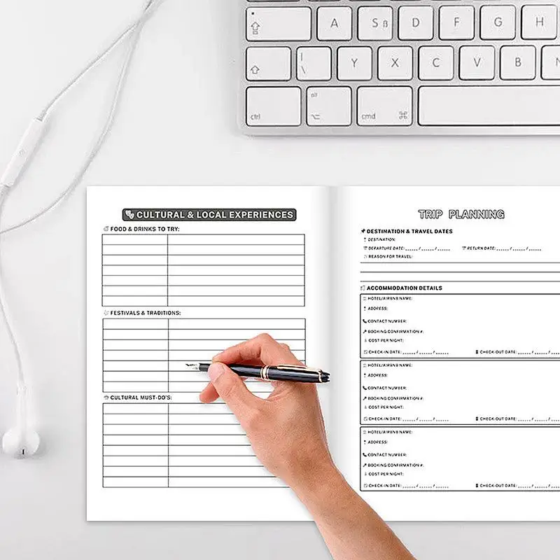 

Дорожный журнал, ламинированная обложка, толстый журнал для письма с эластичным ремешком, портативный блокнот для рукописных записей, наклеенный