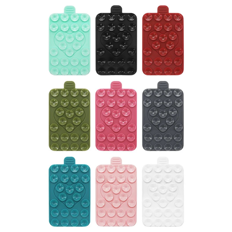 Heart Double-sided Suction Cup Anti Slip Silicone Suction Cups For Mobile Phones Mobile Phone Holder Backed Adhesive Fixed Pad