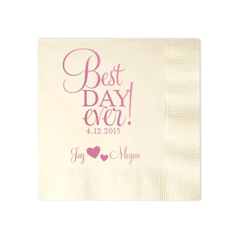 

50pcs Personalized Wedding Napkins, Custom Printed Monogram Paper,Personalized Napkins,Customised Napkins, baby shower