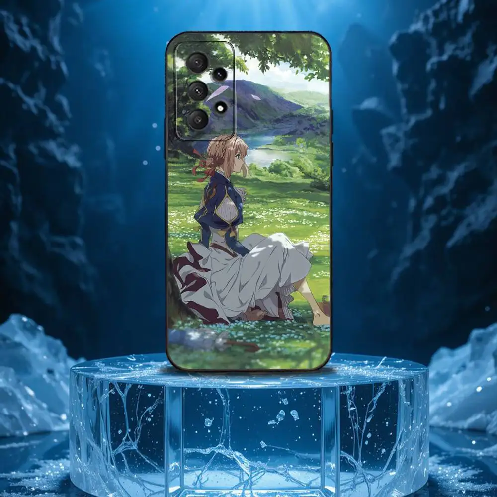 Funda de teléfono V-Violet E-Evergarden para Samsung Galaxy A13, A21s, A22, A31, A32, A52, A53, A71, A80, carcasa negra suave