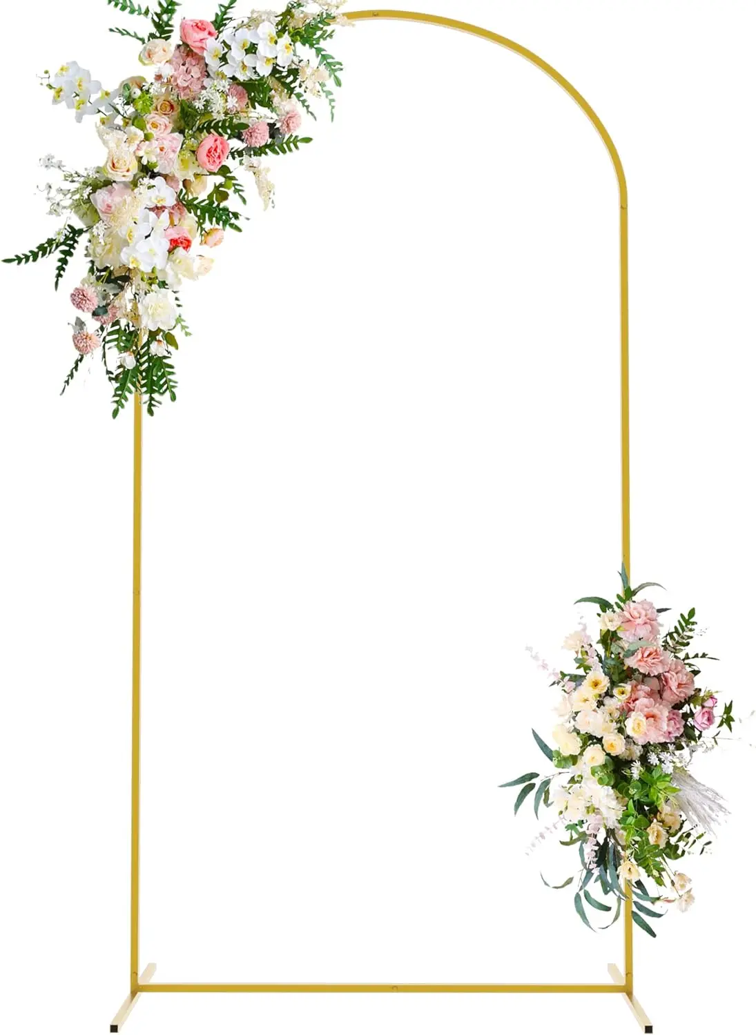 

7.2 FT Wedding Arch Backdrop Stand, Square Arch Gold Metal Arch Backdrop Stand for Wedding Ceremony Birthday Party Bridal