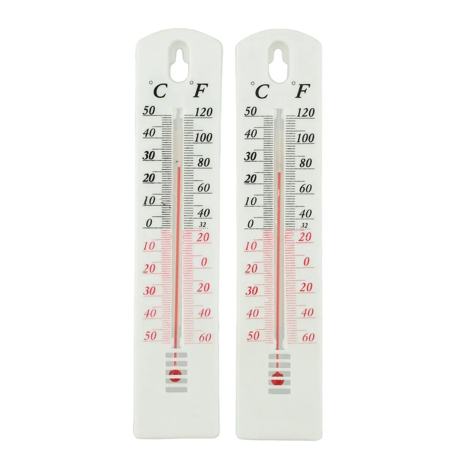 2 Pcs Thermometer Wall Brand New Durable Fahrenheit: -60° To 120° Office Outdoor Room Size 196mm X 43mm Approx