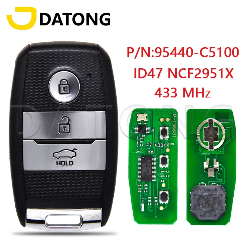 

Datong World Car Remote Control Key For KIA Sorento 2015 2016 2017 P/N 95440-C5100 FCCID FOB-4F06 ID47 433MHz Keyless Go Card