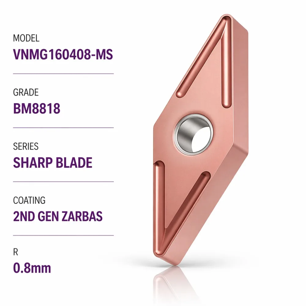 VNMG160404-MS VNMG160408-MS Carbide Inserts VNMG Turning Insert CNC Lathe Blade for Stainless Steel Lathe Cutter