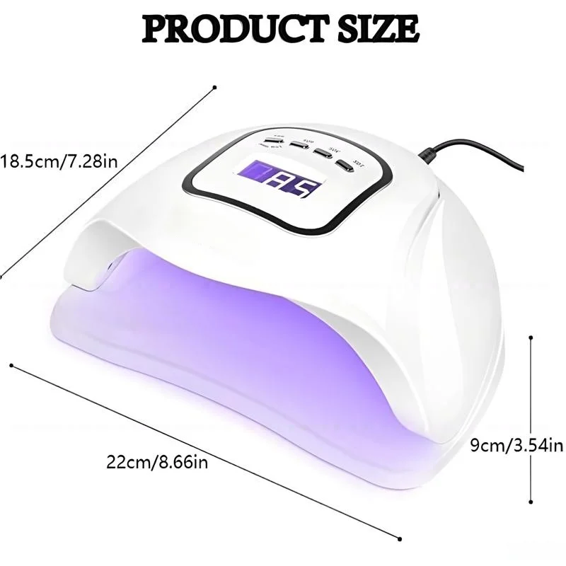 Lampada per unghie professionale da 110 W |   36 perline UV/LED |   Funzione timer + sensore automatico |   Polimerizzazione rapida per tutti gli smalti gel"