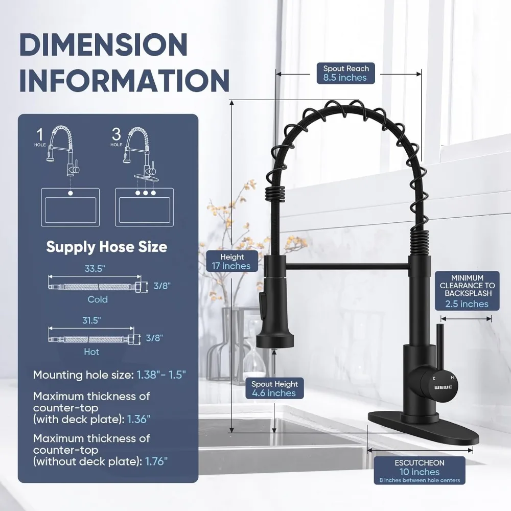 ก๊อกน้ำห้องครัวแบบดึงลงได้ ทำจากสแตนเลสเกรดเชิงพาณิชย์ สำหรับอ่างล้างจานในโรงงานอุตสาหกรรมและบ้านไร่
