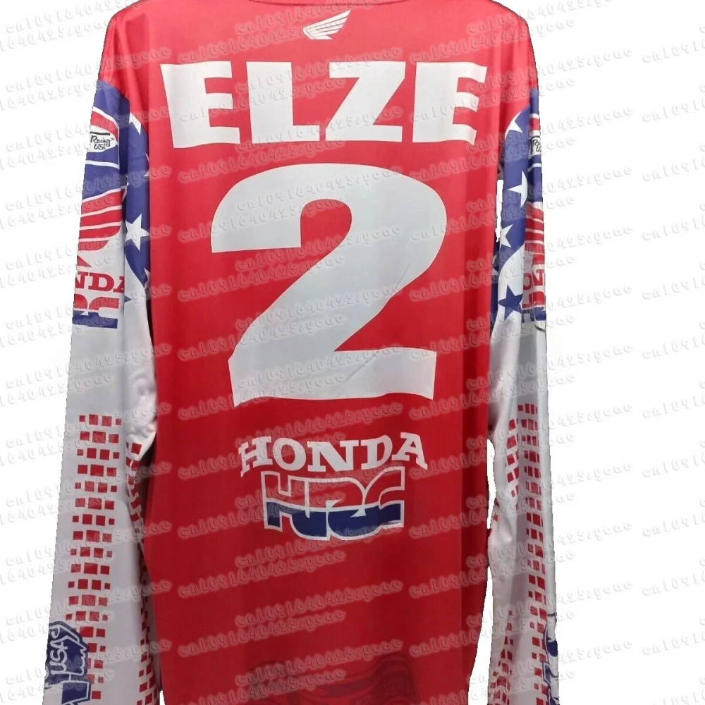 

2025 Autumn Motocross Replica#2 ELZE Honda Racing Team Reprint Jersey Loose Breathable 3D Printed Quick Dry long sleeve Top