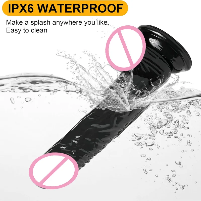 Waterproof  Realistic Black Dildo Masturbators Anal Gay Soft Clitoris Vaginal Massager Penis Suction Cup Dick Sex Toys for Women - view 6