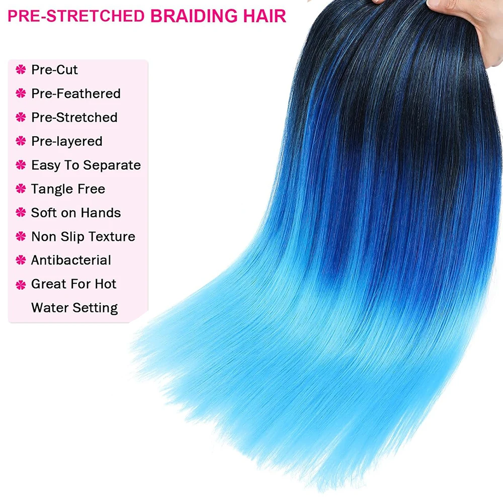 브레이딩 헤어 프리 스트레치 천연 이지 트위스트 브레이드 EZ 브레이딩 헤어 26인치 뜨거운 물 세팅 전문 합성 섬유