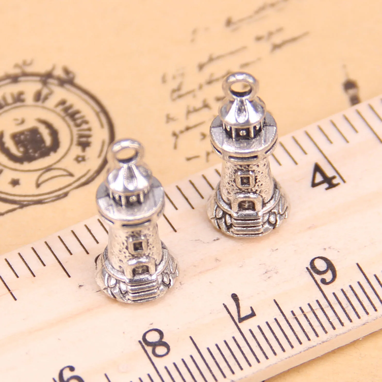 62pcs Jewelry Charms castle lighthouse 20x9mm Antique Silver Plated Pendants Making DIY Handmade Tibetan Silver Jewelry