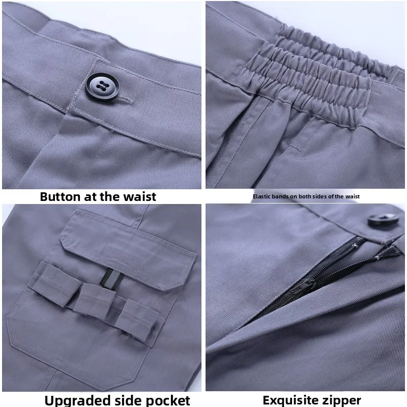 Primavera outono calças de trabalho masculinas multi-ket durável calças casuais soltas resistentes à sujeira proteção do trabalho calças compridas