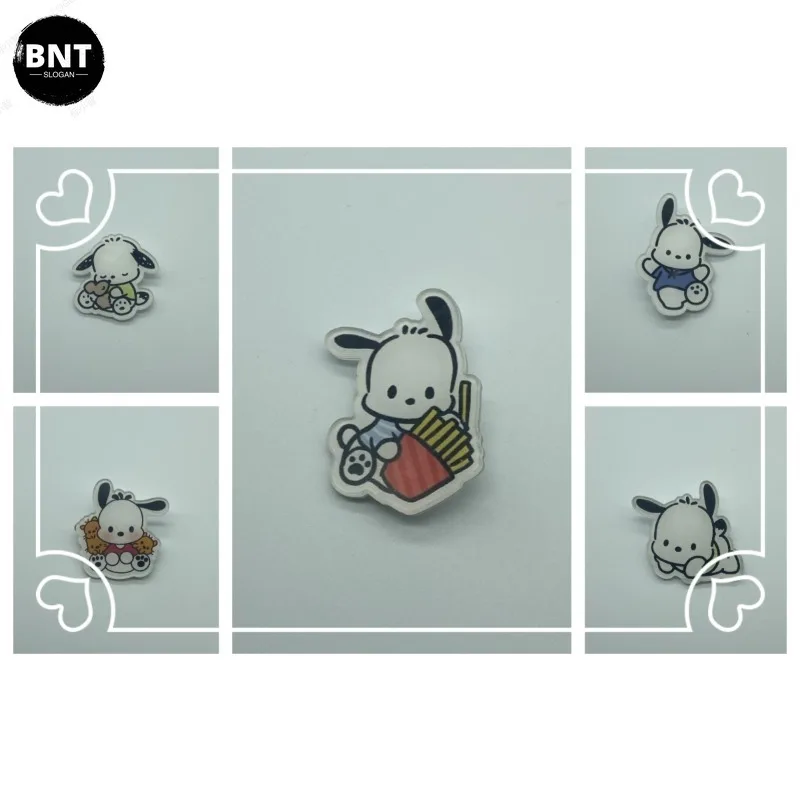 Sanrio Pochacco Cartoon Brosche Anime Anime Figur Waren Dekoration Anstecknadeln Rucksäcke Kleidung Dekoration Weihnachts geschenk