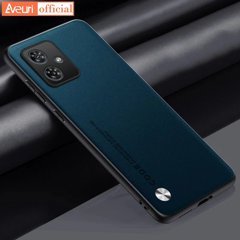 For Motorola Moto G84 G54 5G Luxury PU Leather Case For Motorola G54 Back Cover Matte Silicone Shockproof Protection Phone Case