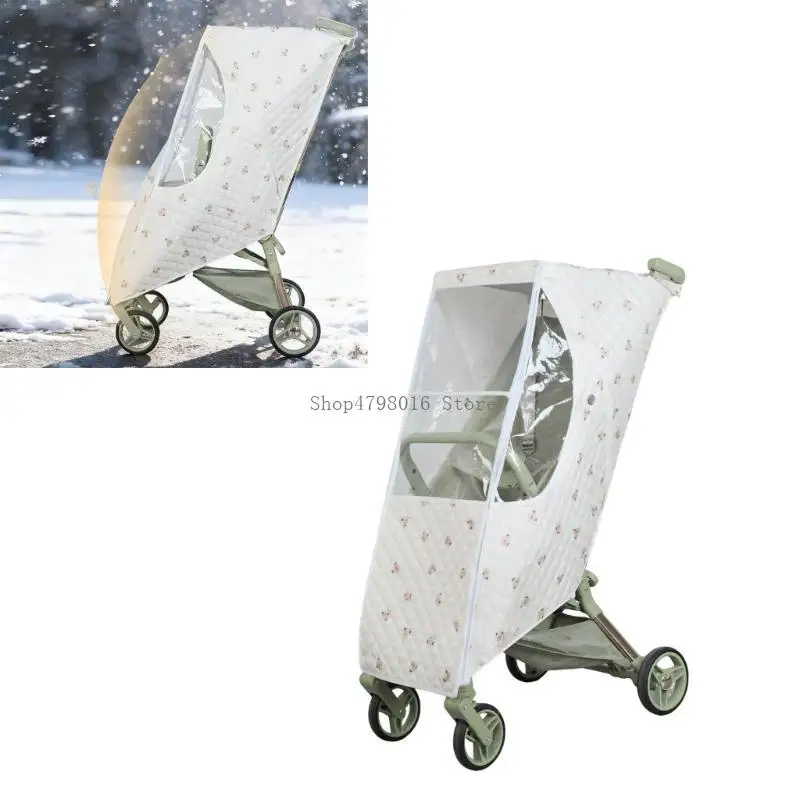 

Foldable Pram Rain Cover Long Service Fabric Adjustable Whole Year Pushchair Guard for Little Entities & Infants