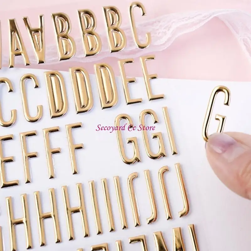 

N3UC Золотая блестящая наклейка с буквами и цифрами, 3D металлическая наклейка с буквами для скрапбукинга, наклейка с большой