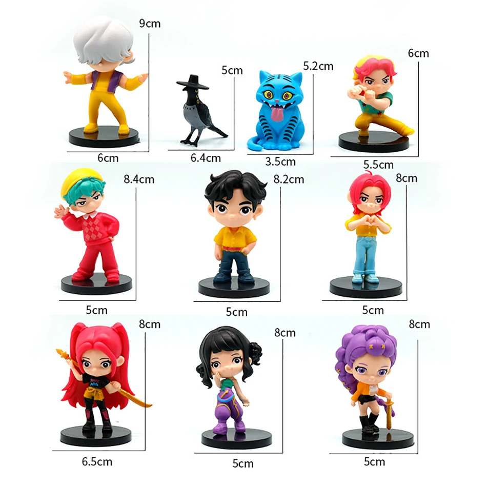 10 pièces/ensemble k-pop chasseurs de démons figurine modèle jouet dessin animé périphériques de jeu Q Version Rumi Mira Zoey figurine d'action cadeau pour enfant