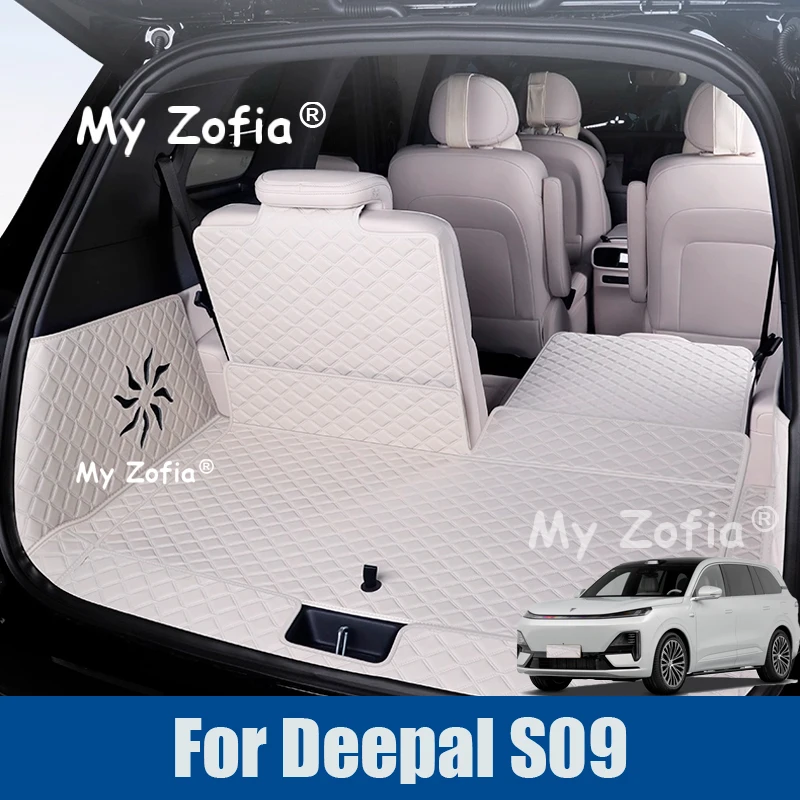 

Car Leather Trunk Mats For Deepal S09 2025 2026 Car Trunk Protector Pad Storage Bags Cargo Liner Car Interior Accessories