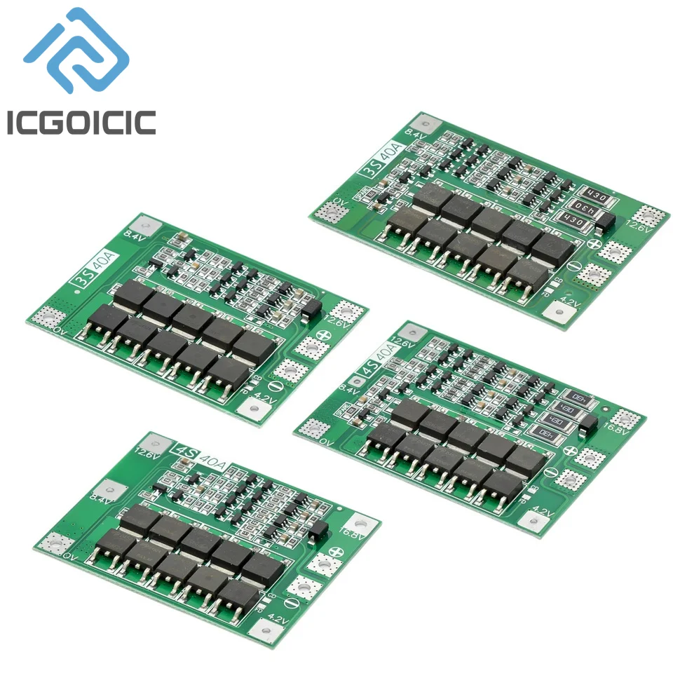 3S/4S 40A 60A Li-ion Lithium Battery Charger Protection Board 18650 BMS For Drill Motor 11.1V 12.6V/14.8V 16.8V Enhance/Balance