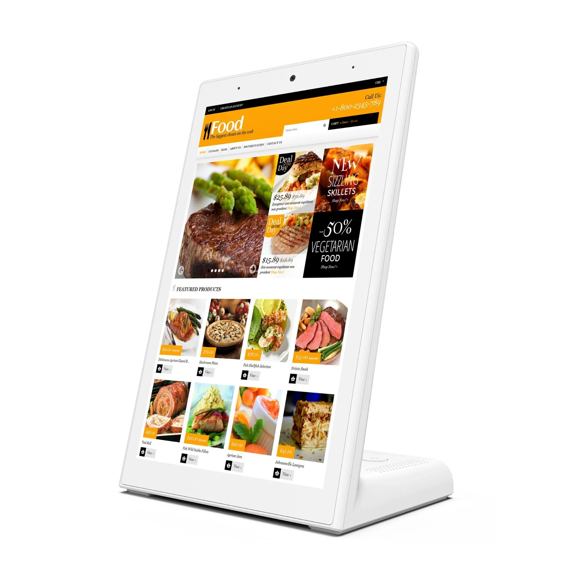 10.1 Inch Restaurant Ordering Kiosk Tablet Touch Screen Tablet Pc Android 11 2+16GB Pos L Shape Tablets