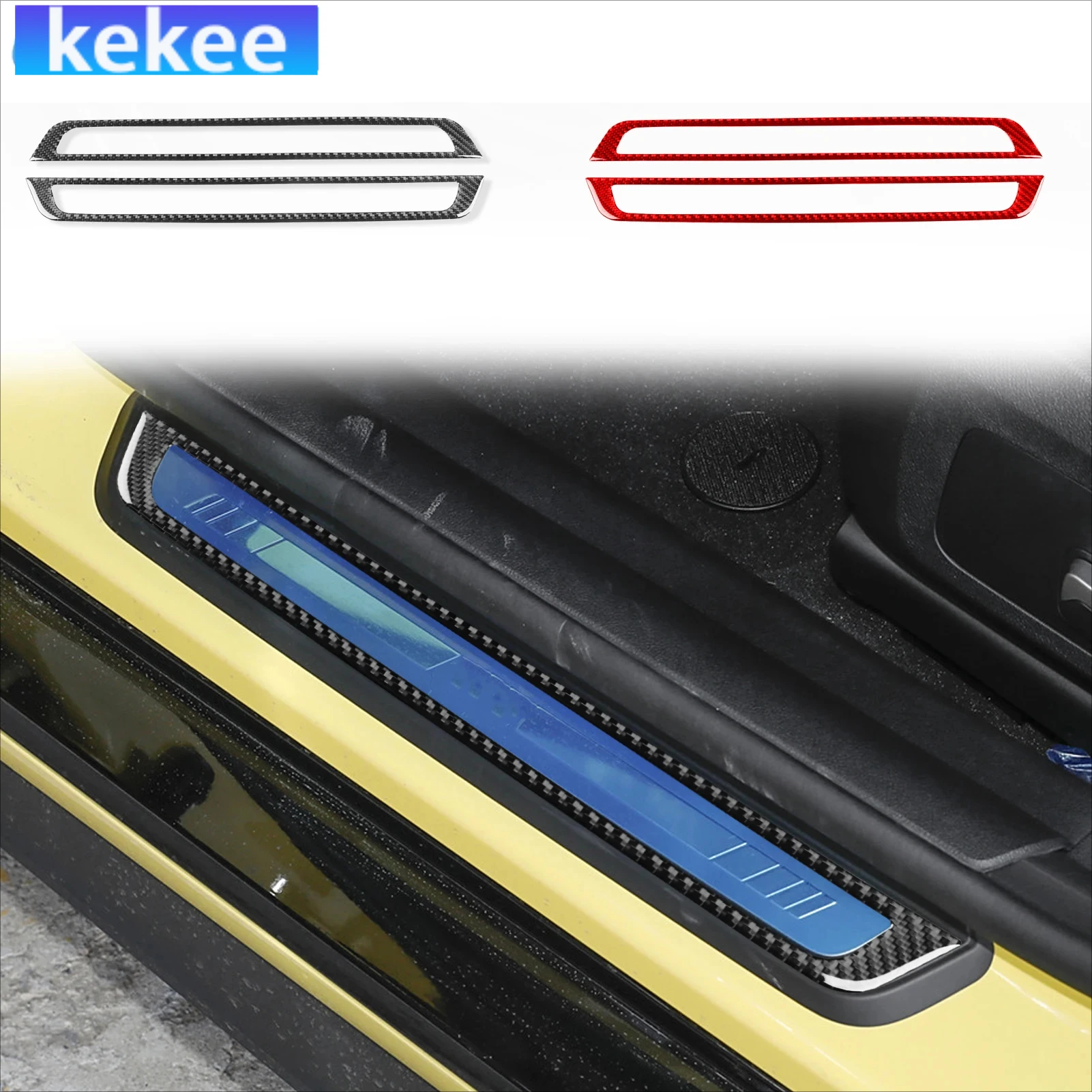 

For BMW 4 Series G22 G23 G26 2021-2024 Carbon Fiber Door Sill Threshold Bar Interior Car Accessories Cover Stickers Auto Trim