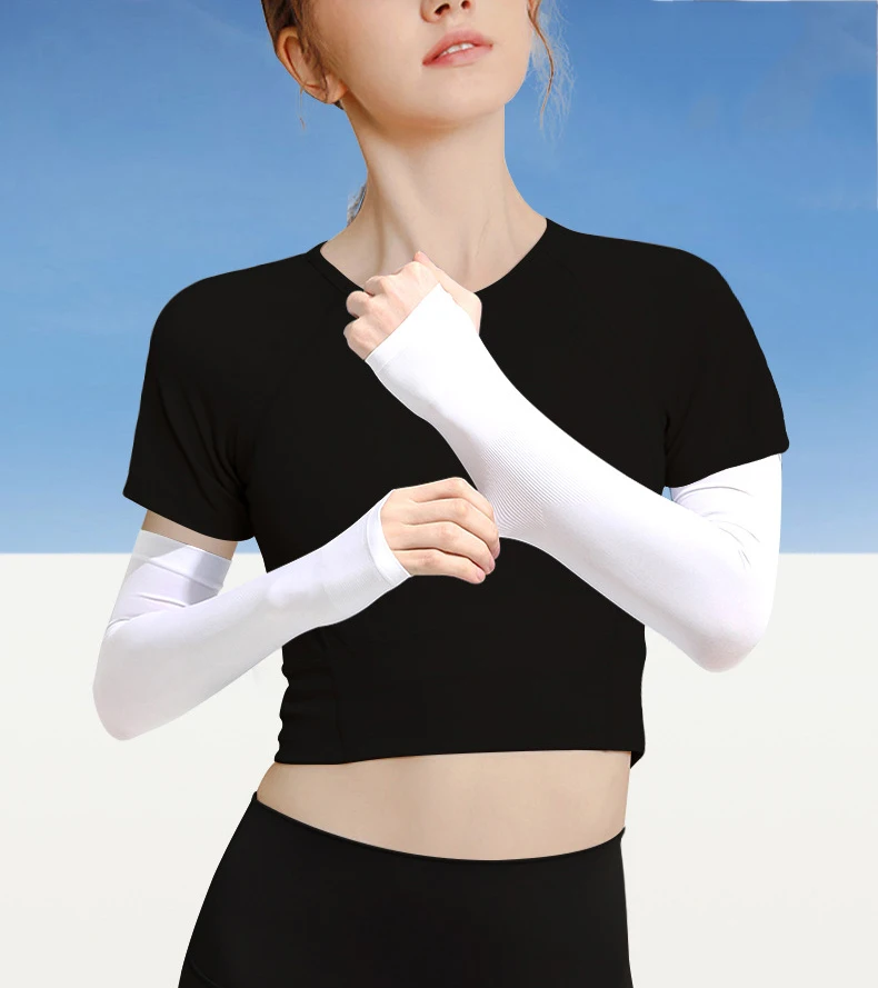 2024 Summer Ice Silk Anti-sunburn Sleeve Long Sleeves For Arm Protector Women Men Sunscreen Sleeves Cycling UV Protection Mangas