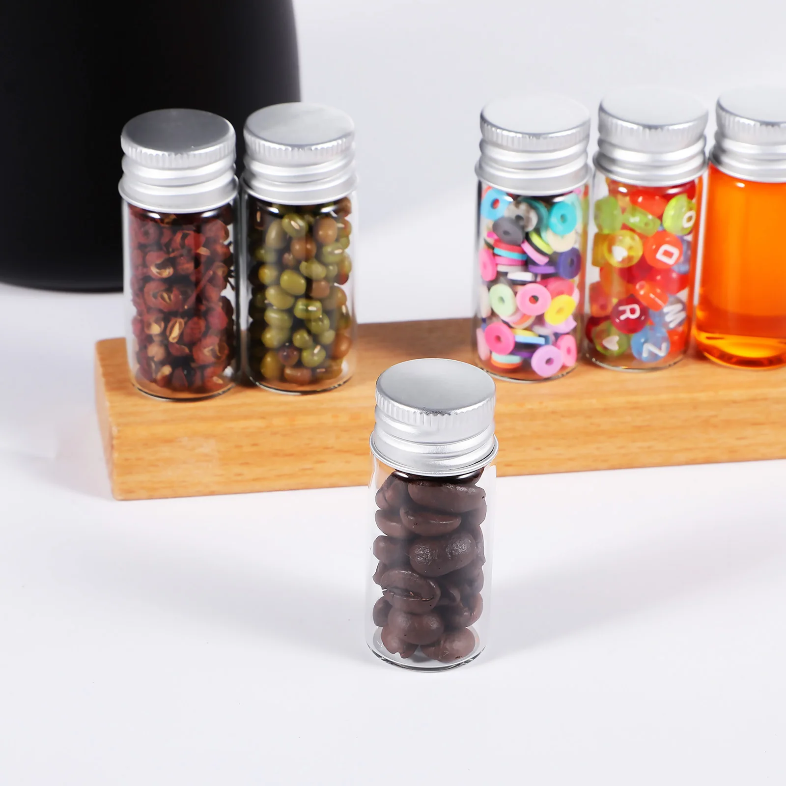 

20Pcs Mini Empty Bottles Clear Glass Storage Containers with Screw Lids for Travel Spices Oils Powders Essential Organizing