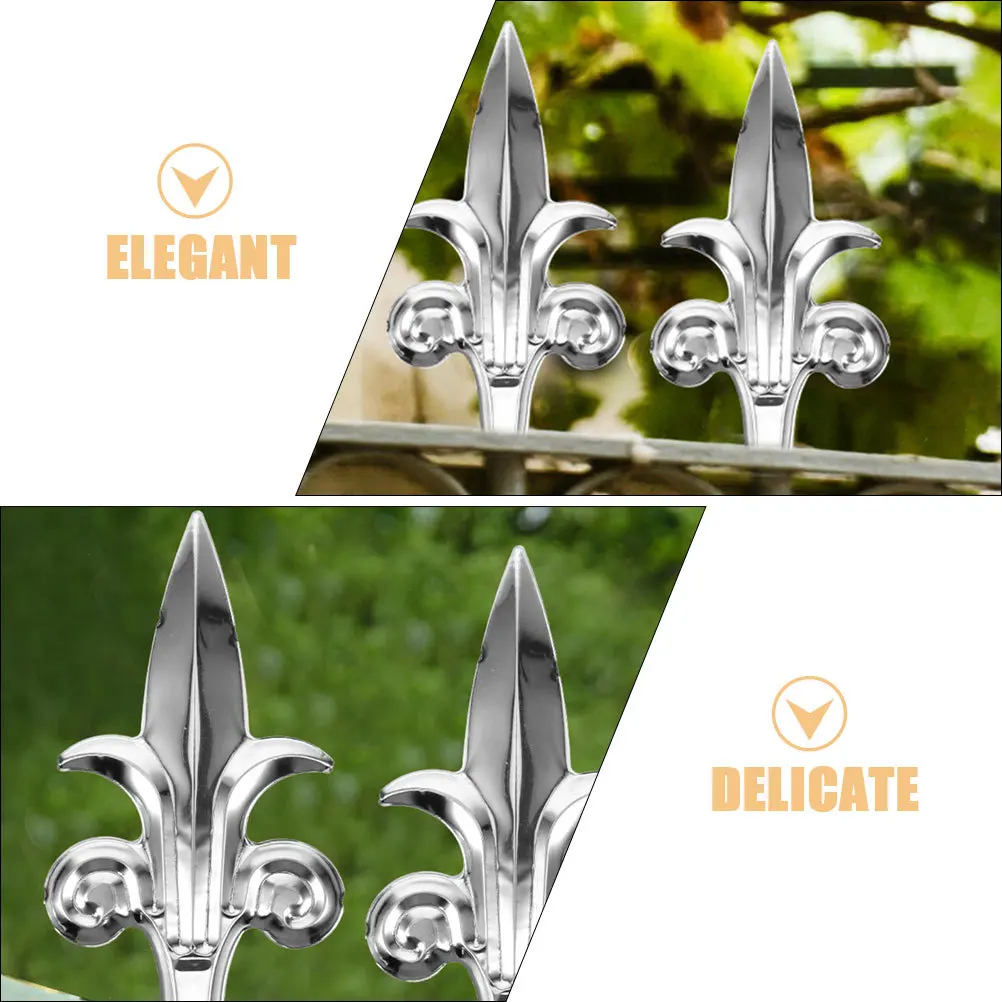 2 قطعة سياج نهائي وأشار توبر الفولاذ المقاوم للصدأ حديقة الزينة غير قابل للصدأ بوابة آخر قبعات في الهواء الطلق ساحة الحديقة حلية