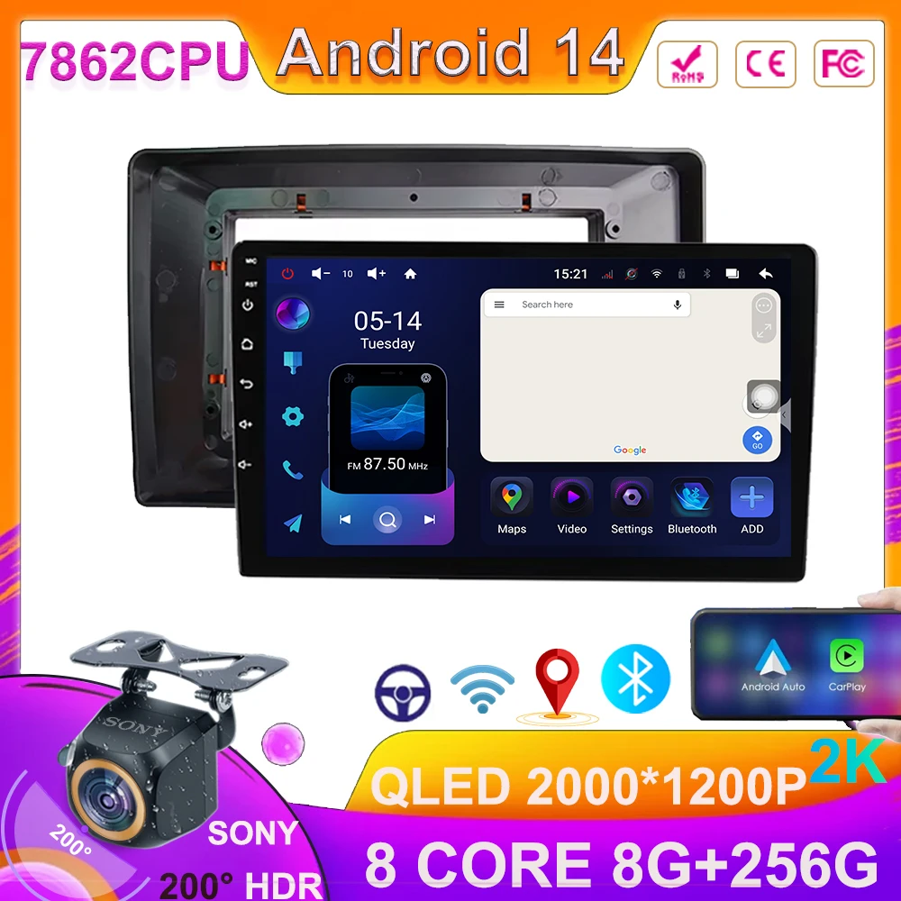 10.1inch Car Radio For VW Old Universal framework Android 14 Car wireless CarPlay Multimedia Video Player Navigation NO 2DIN DVD